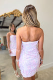 Rosie Floral Jacquard Mini Dress Lilac