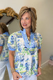 Umgee Blue Fountain Blouse