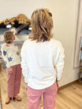 Charlie B Boucle Flowers Sweater Ecru