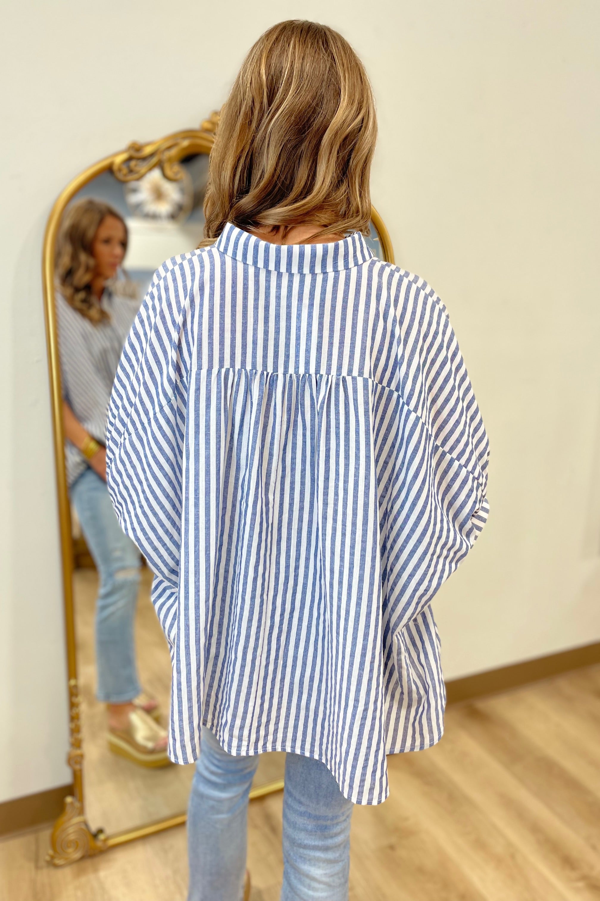 Tidal Stripe Top Navy