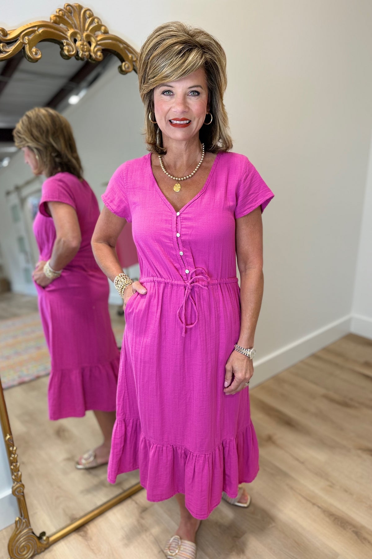 Dylan Eva Dress Magenta