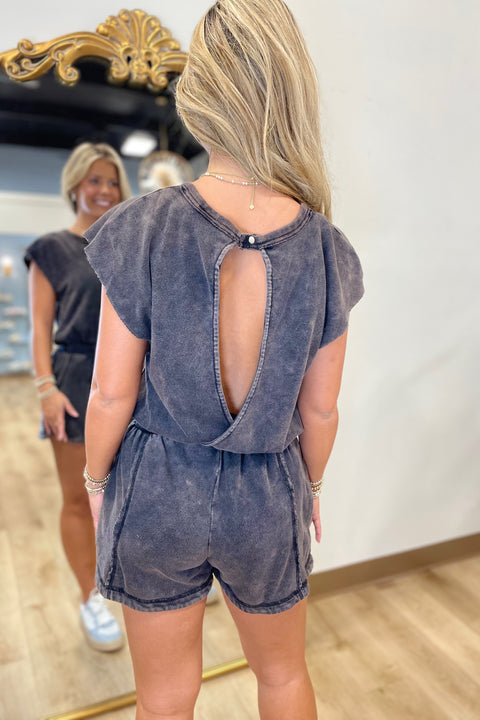 Drift Romper Washed Black