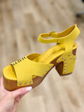 Rebel Front Stitch Platform Heel Yellow