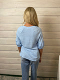Ocean Springs Textured SS Top Blue