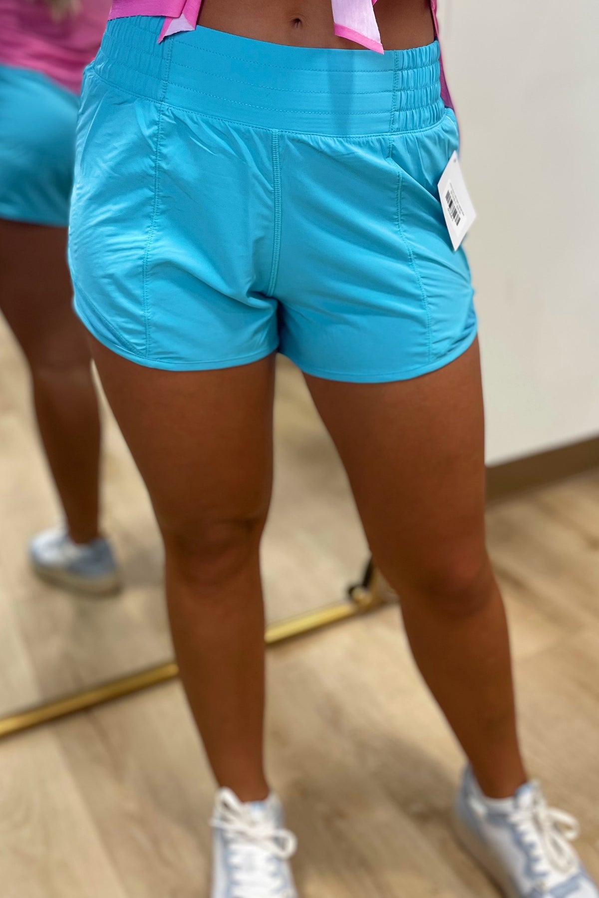 Active Shorts With Mesh Highlight Blue