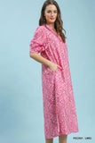 Umgee Printed Peony Midi Dress