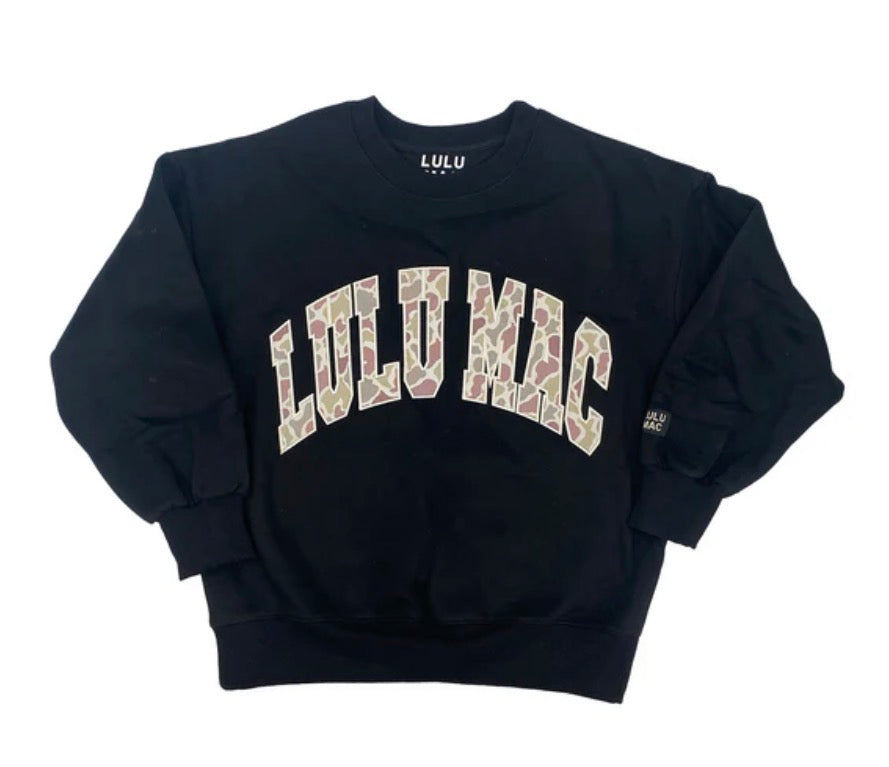 Lulu Mac Black Camo Sweatshirt