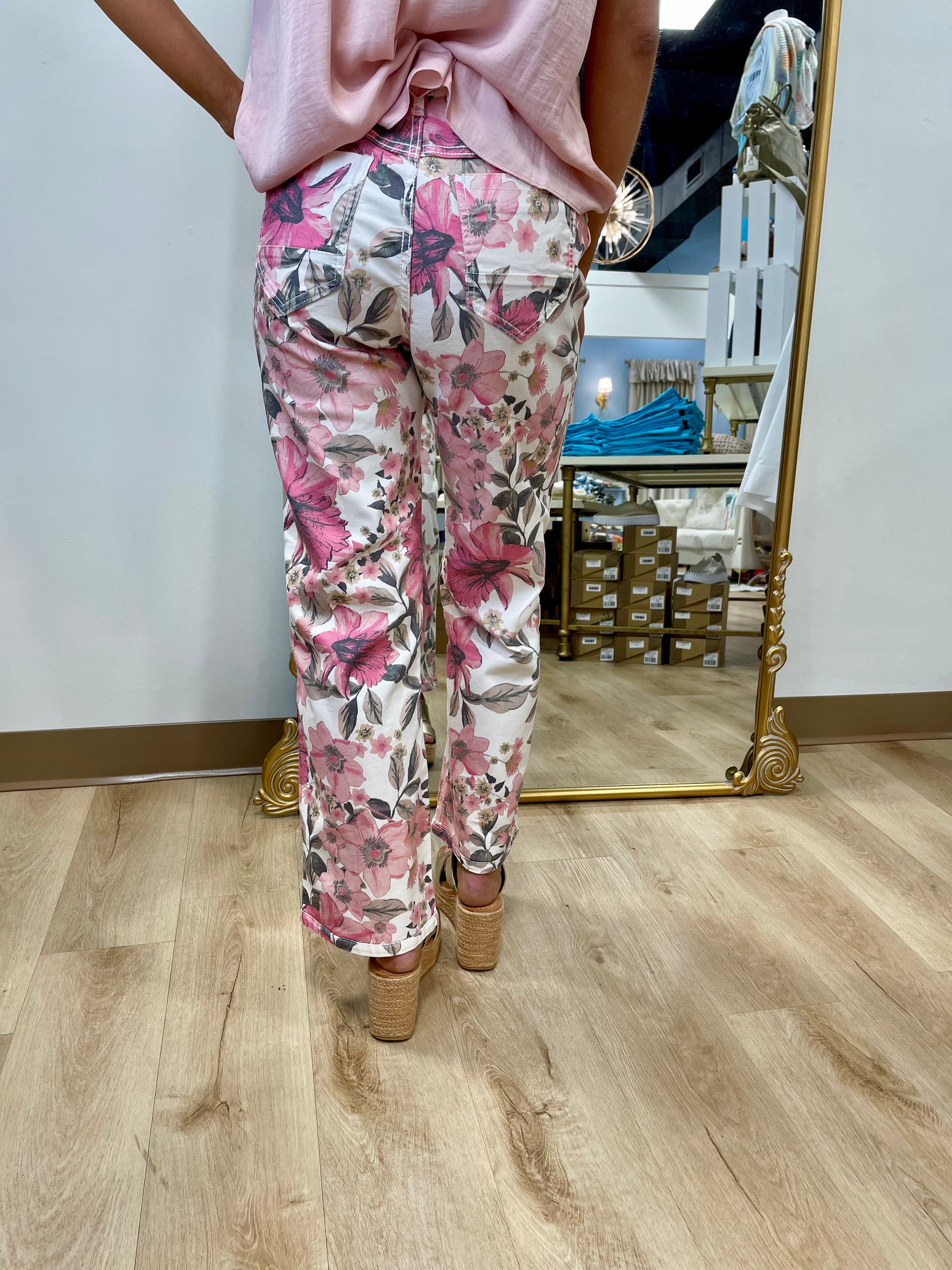 Tempo Paris Reversible Pants Floral