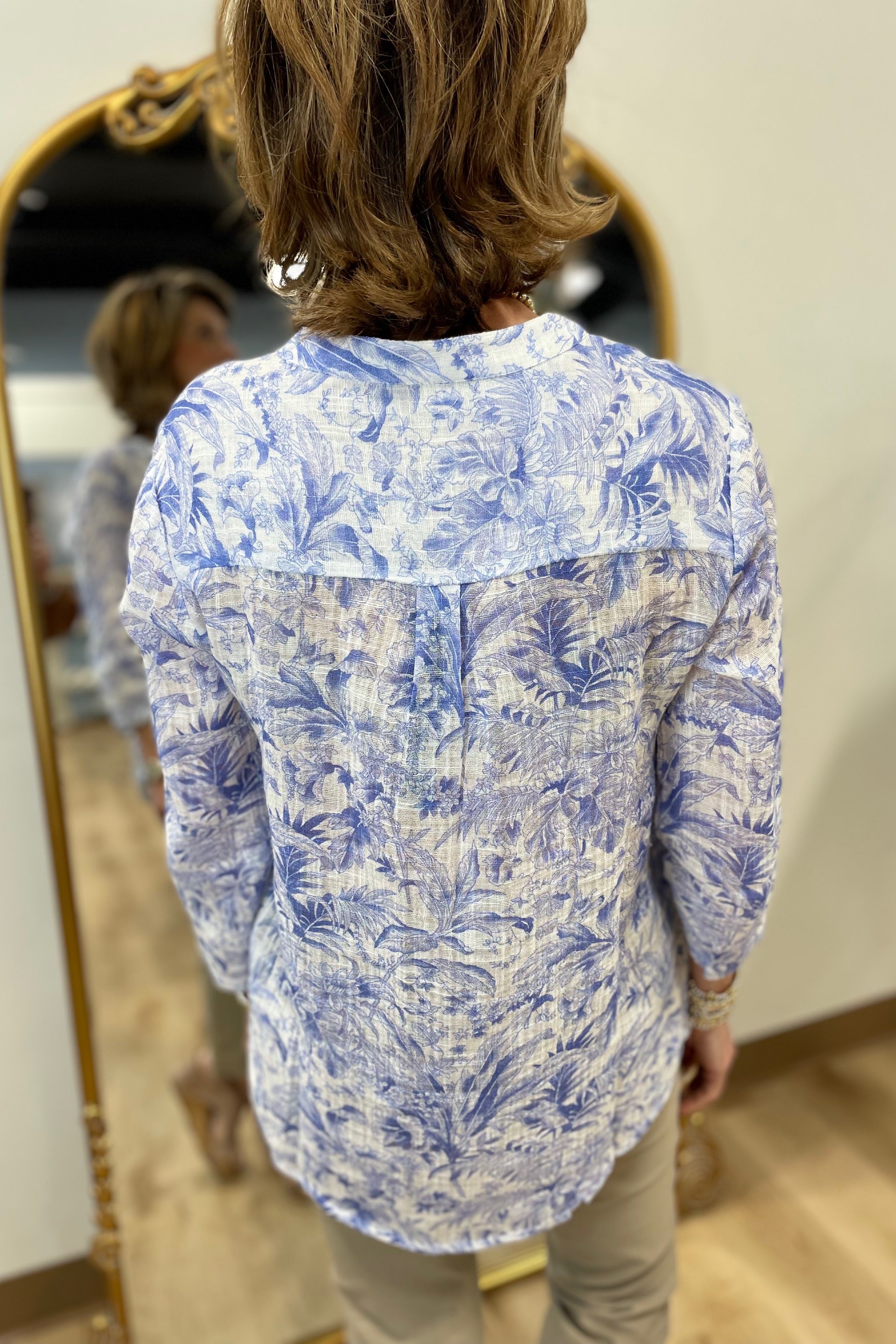 Charlie B Printed Cotton Gauze Blouse Jungle
