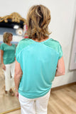 Charlie B Satin Sleeveless Tee Lilypad