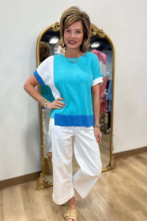 APNY  Color Block Sweater Blue