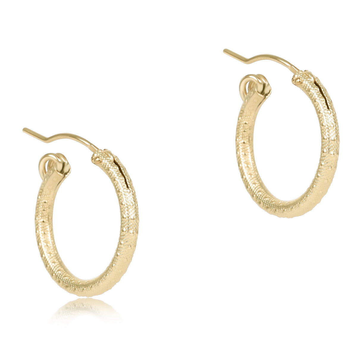 E Newton Round Gold .5" Hoop Textured