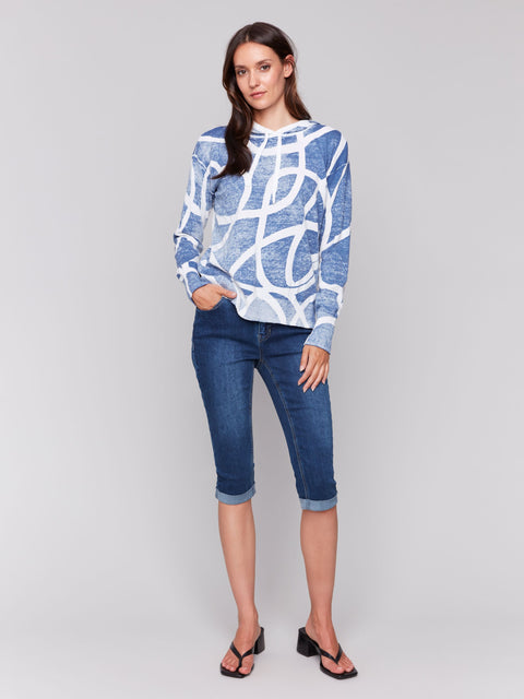 Charlie V Cotton Hoodie Denim