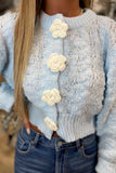 Serene Style 3D Sweater Blue