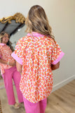 Spot On Pastel Button Front Top Orange