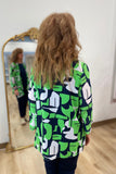 Multiples Drapey Open Front Jacket Multi Green
