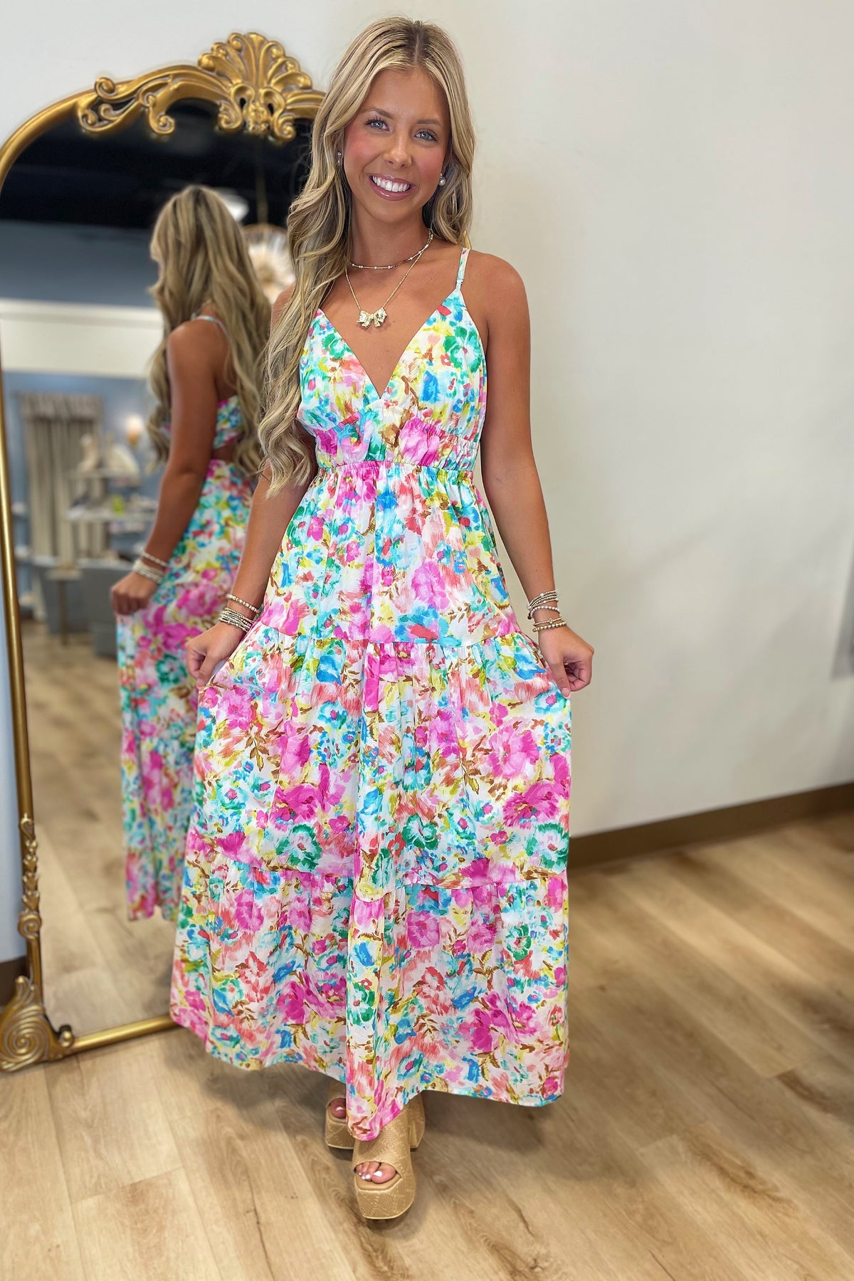 Aegean Garden Maxi Dress Multi