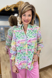 Foxcroft Olivia Floral 3/4 Sleeve Shirt
