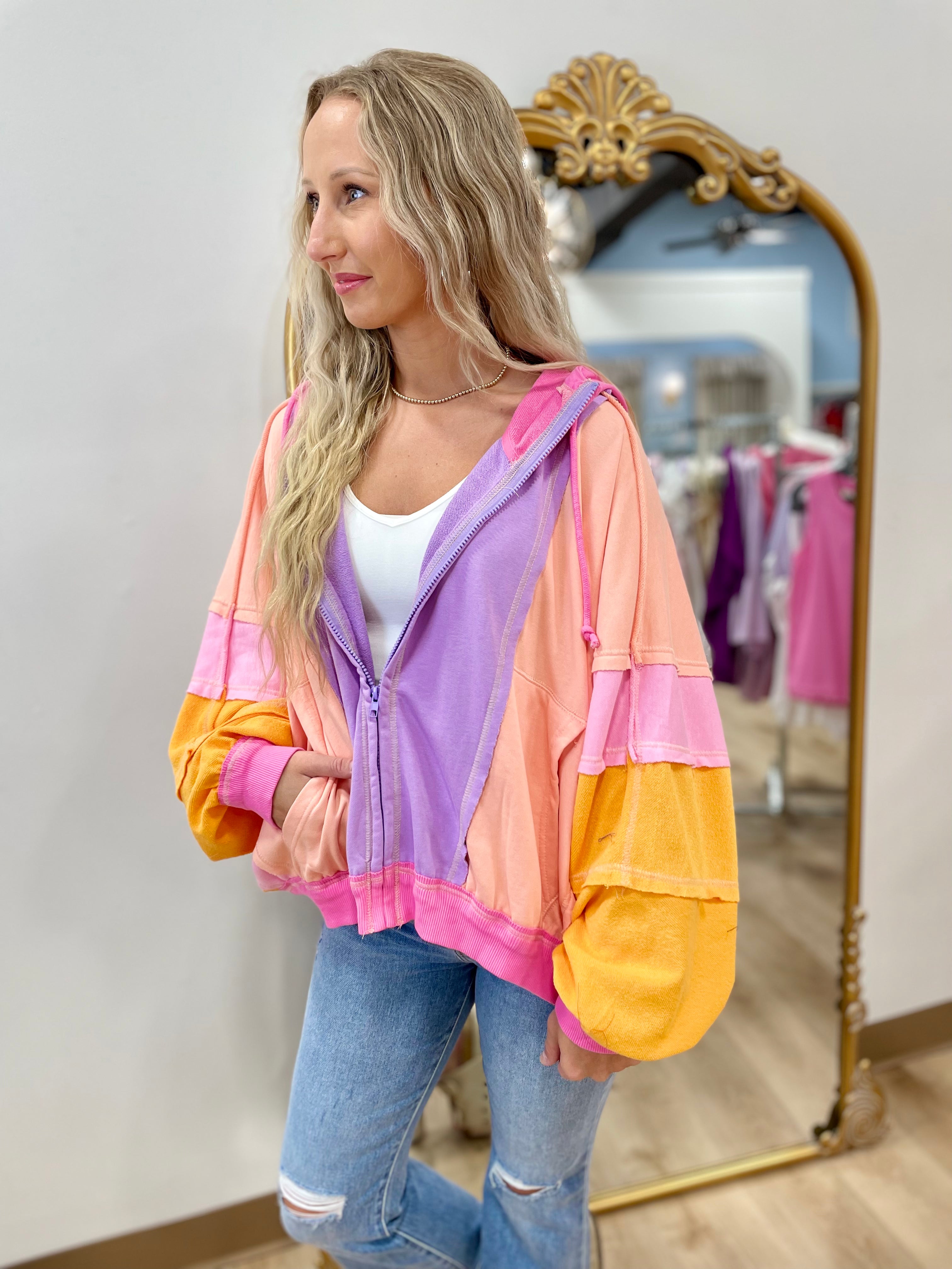 Sunset Sensation Zip Up Hoodie