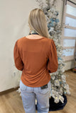 Another Love Anika Pinched Sleeve Top