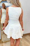 Daytime Delights Jacquard Mini Dress Cream
