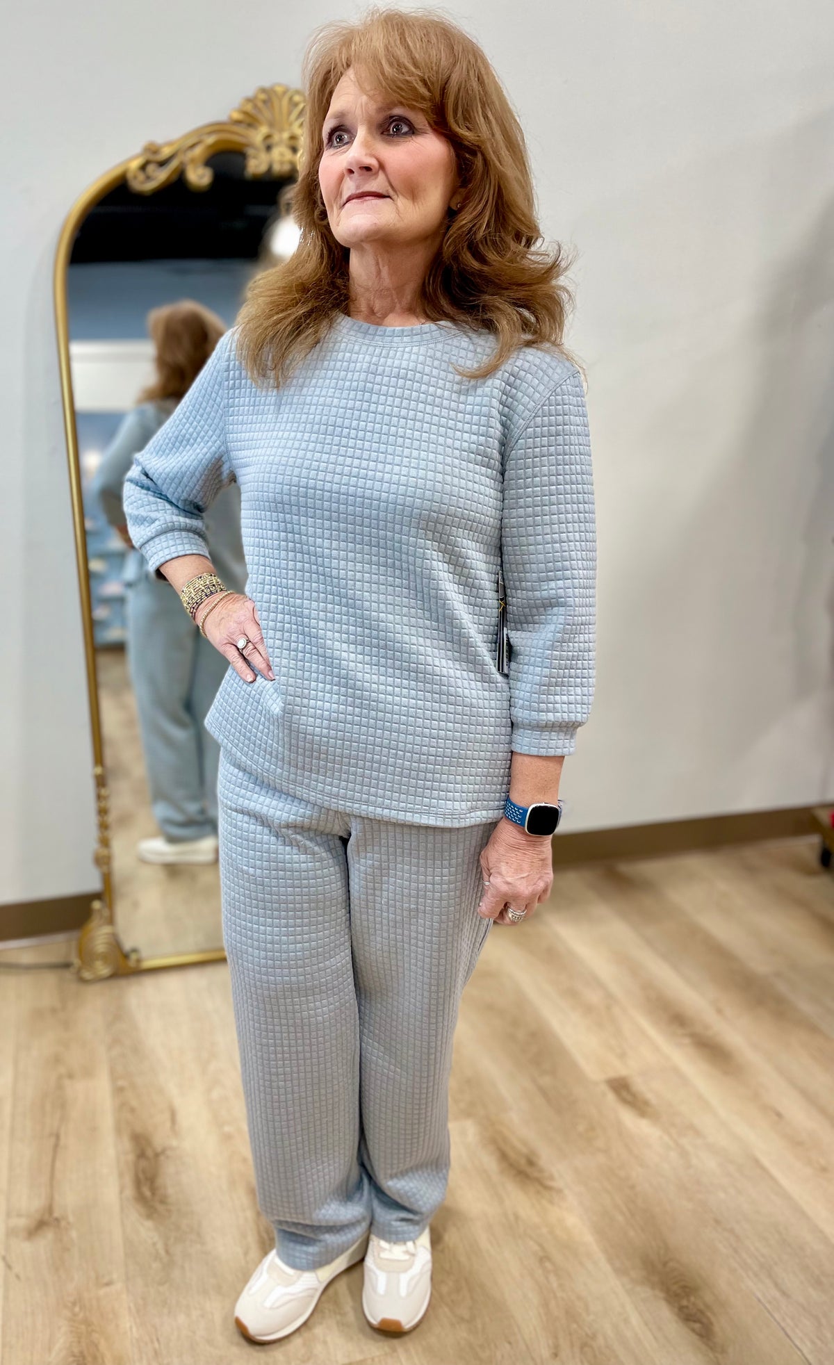 Multiples 2 Piece Quilted Set Sky Grey