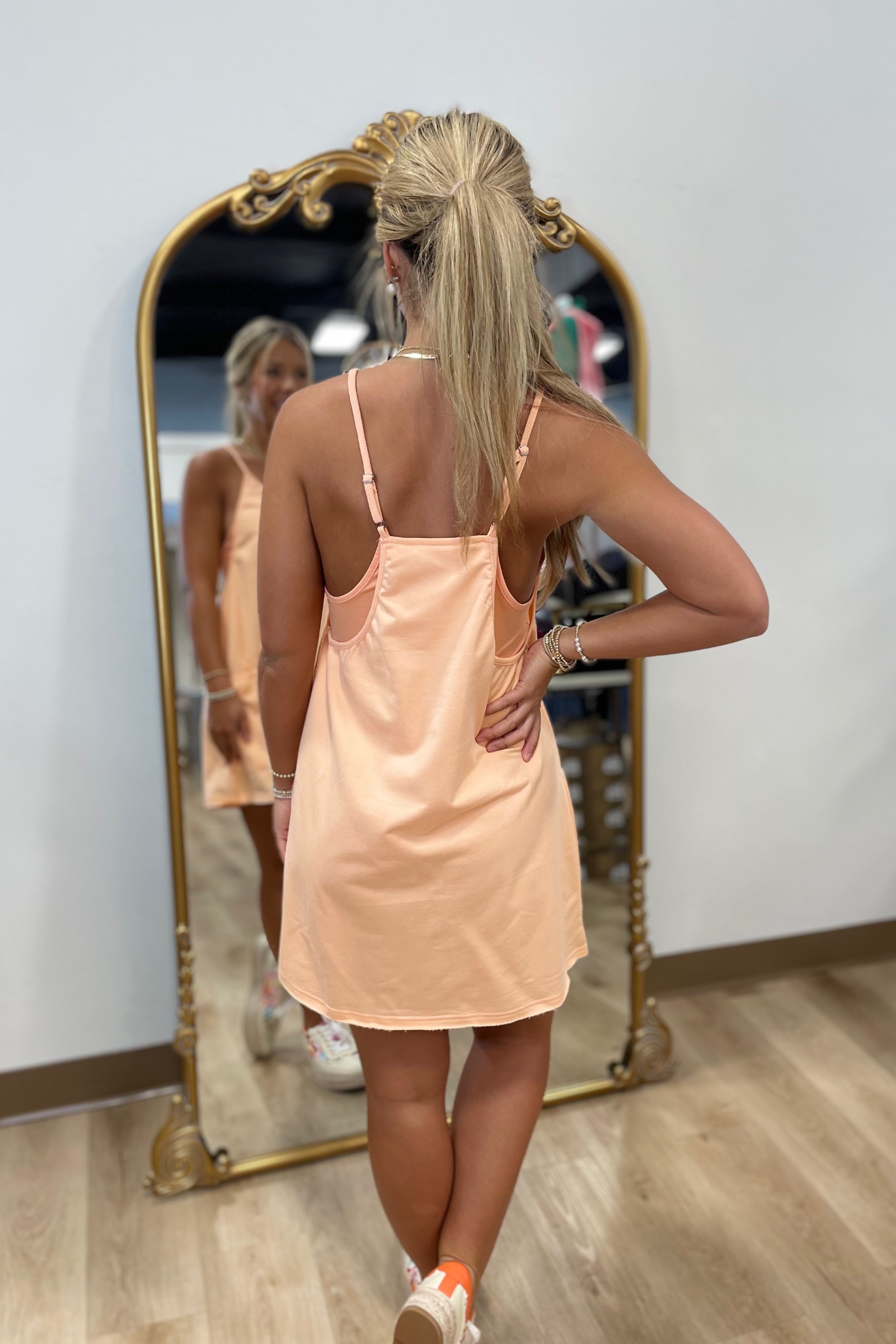 Cozumel Sporty Romper Dress Peach