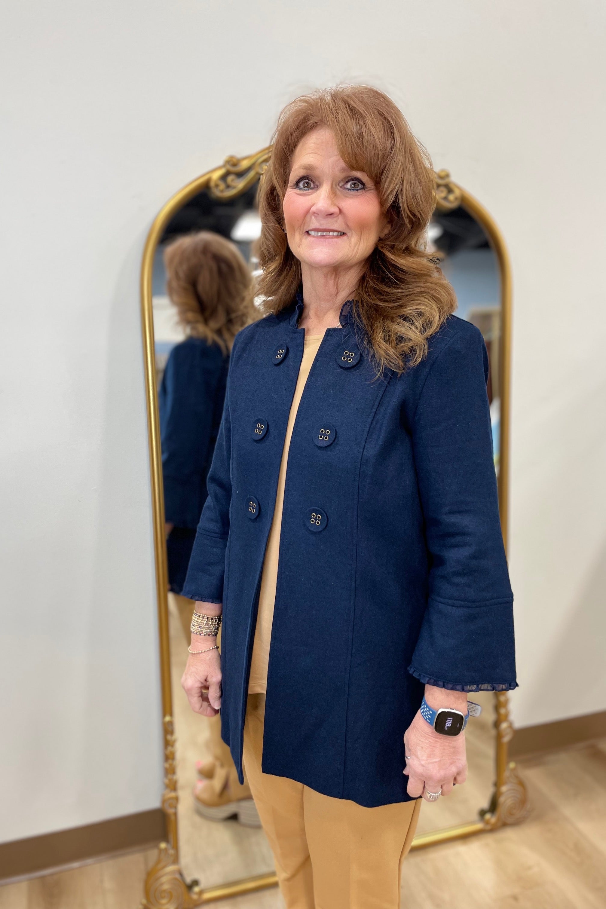 Multiples Double Button Lined Jacket Midnight