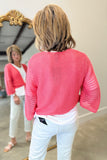 Multiples Tie Front Cardigan Coral Pink