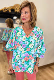 Pastel Floral Muse Top Mint