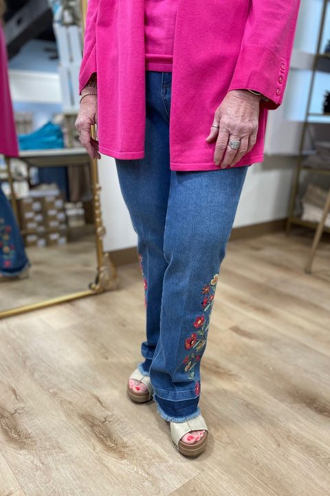 Multiples Boot Cut Jean w Embroidery