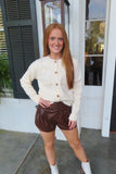 Blissful Bows Button Front Cardigan Cream
