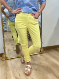 Charlie B Frayed Hem Ankle Leg Pant Lemonade