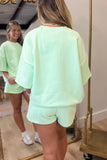 Lulu Mac Short Sleeve Terrycloth Top Mint