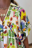 Bold Floral Blouse Lemon Green