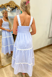 Rylee Ric Rac Dress Blue