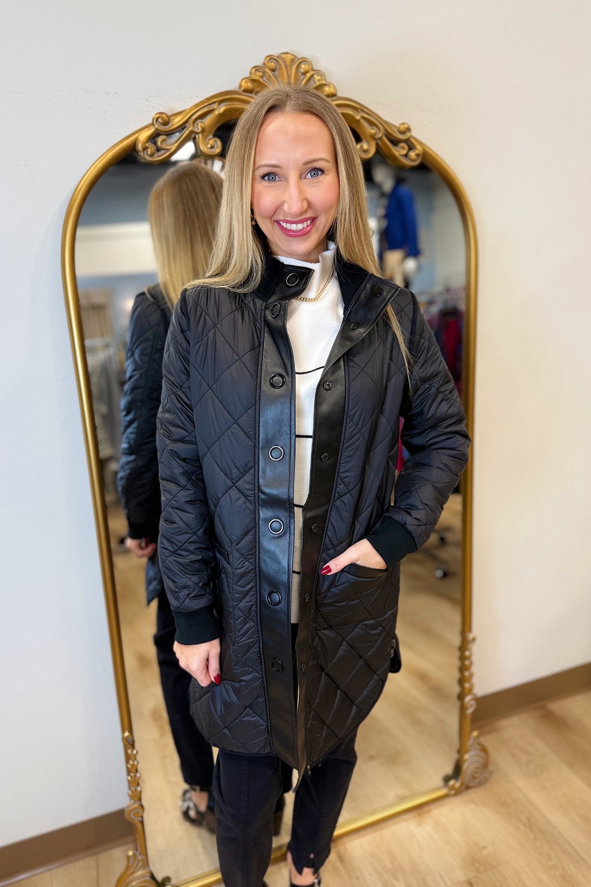 Charlie B Reversible Puffer Jacket Black