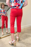 Renuar Woven Capri Scarlet
