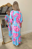 Umgee Flower Power Dress Blue