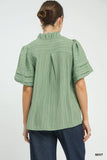 Umgee Scallop Detail Blouse Mint