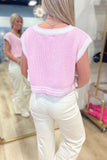 Daydream Knits Bow Sweater Vest Pink