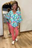 Pastel Floral Muse Top Mint