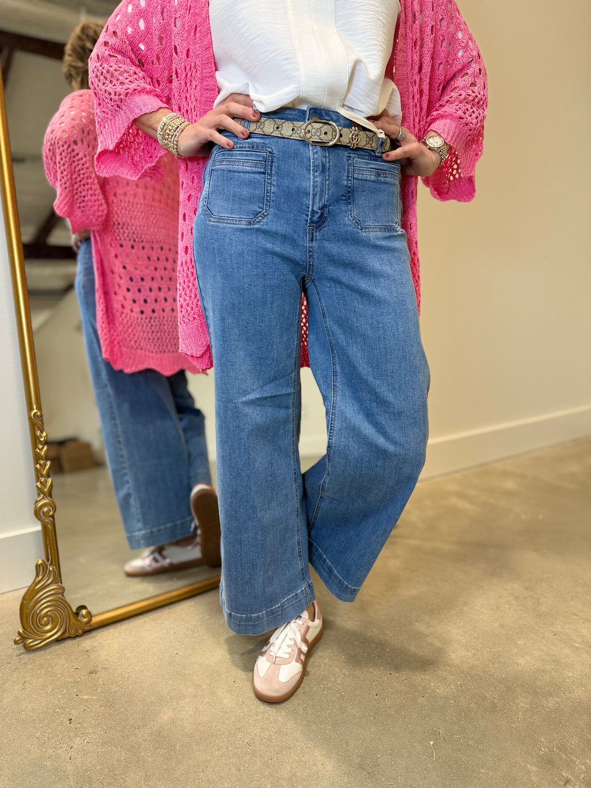 Charlie B Patch Pocket Jean Blue