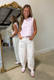 Sweet Gold Button Sweater Vest Pink