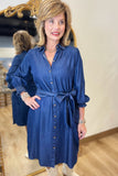 Foxcroft Abby Tencel Dress Navy