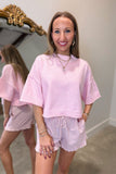 Spring Fest Short Sleeve Sweater Light Pink