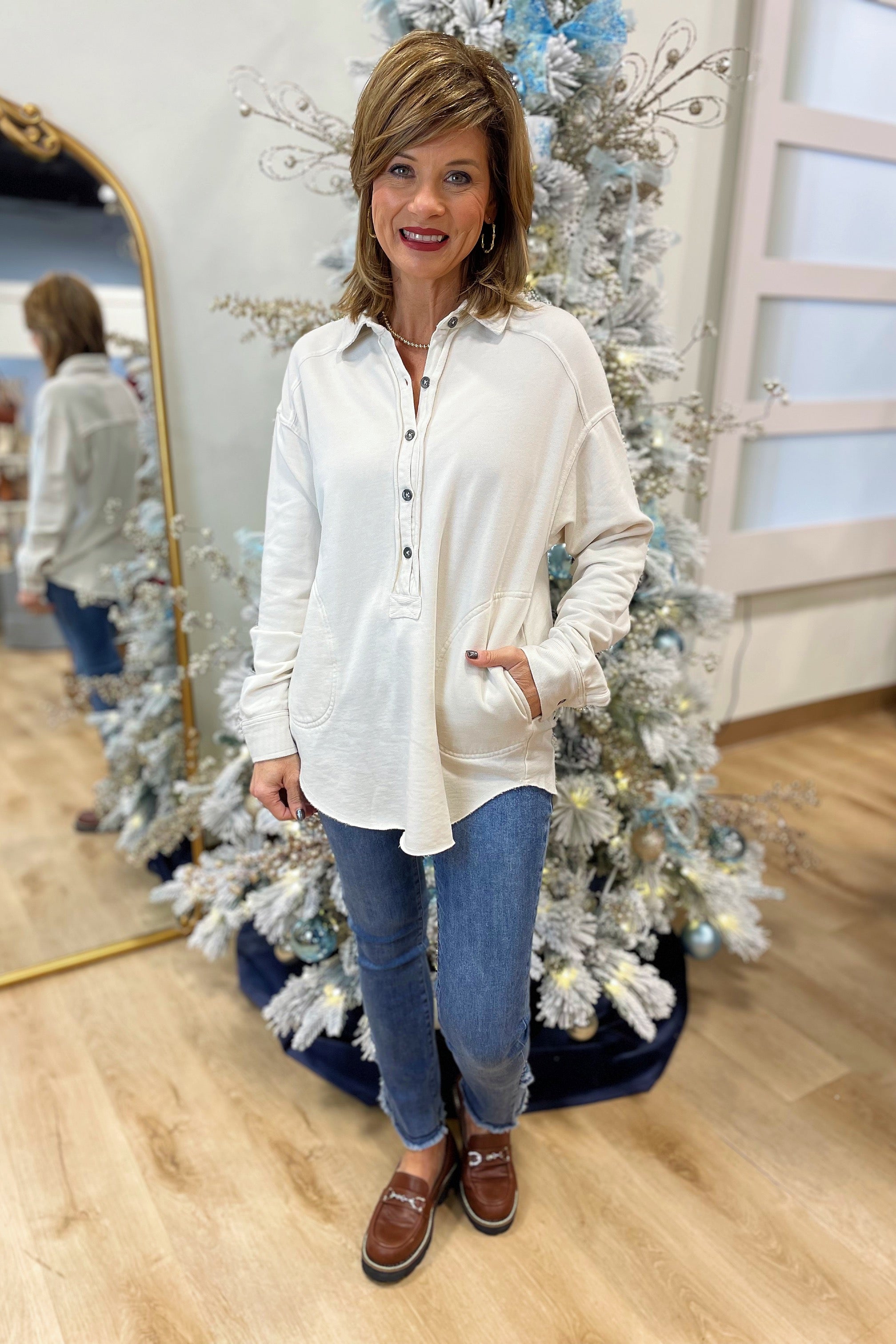 Dylan Heritage Pullover Ecru