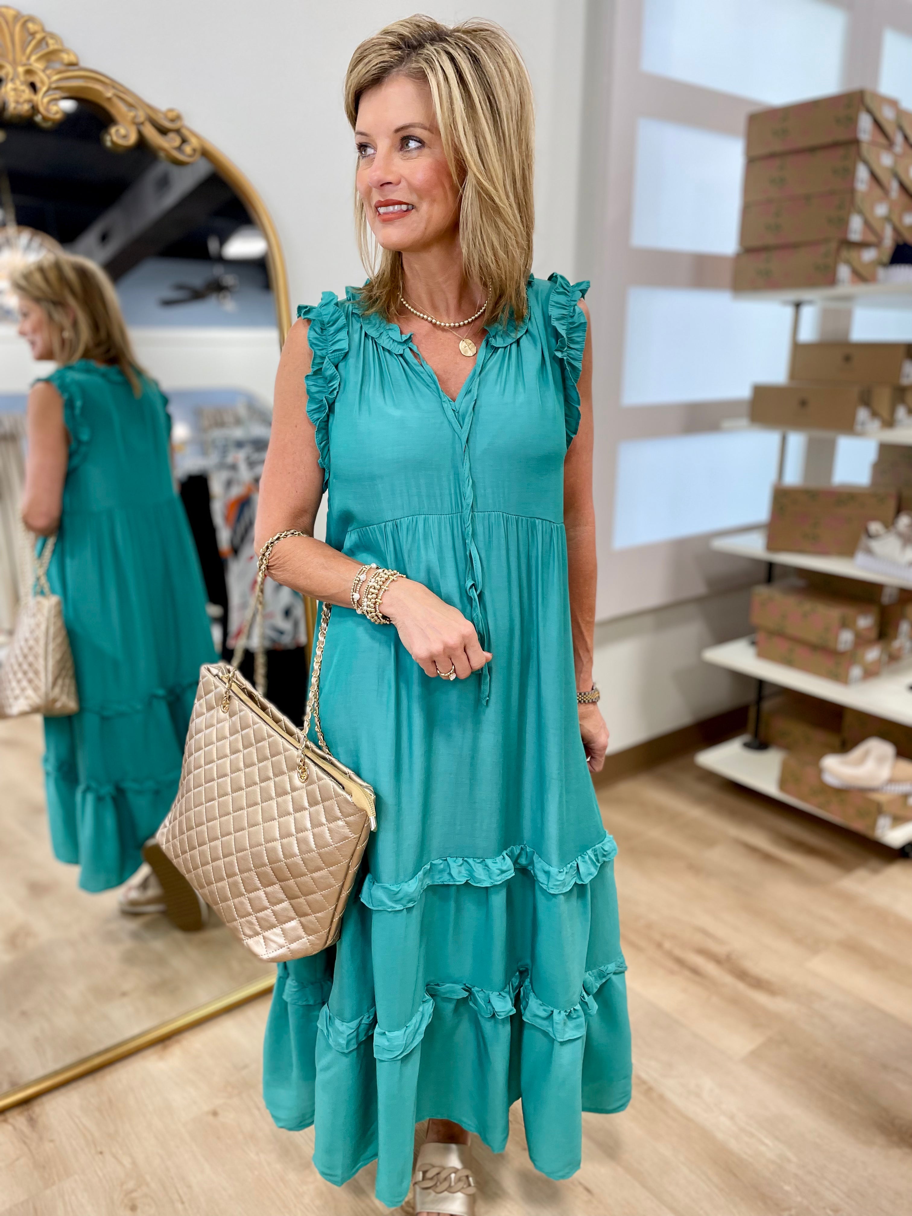 Plus Umgee Chrissy Sleeveless Maxi Dress Jade