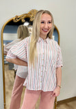 Coastal Vibe Striped Shirt Pink