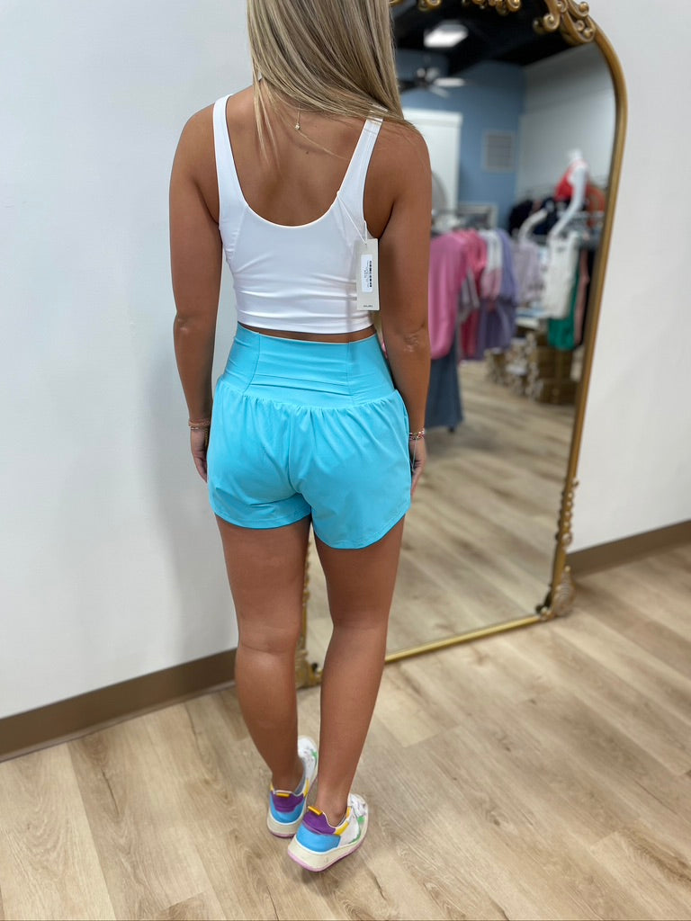 Halara Super High Waisted Yoga Short Loka Blue